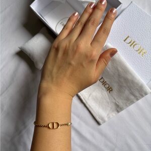 Dior Gold Bracelet with Pearl Detail